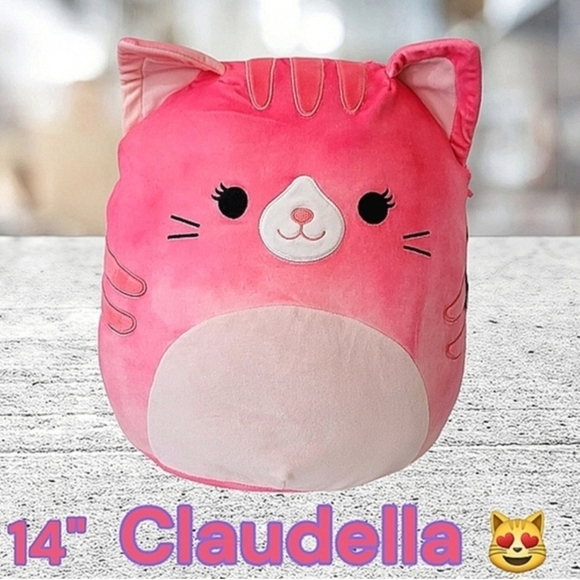 Squishmallows Other - Squishmallows Pink Cat Claudella 14" Plush Tie-die Tabby